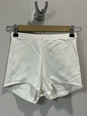Motionwear White High-Waist Bike Shorts
